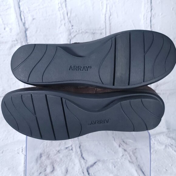 Array Brandy Womens Sz 10 Brown Suede Leather Ankle Boot Booties Classy Chic - Picture 9 of 11